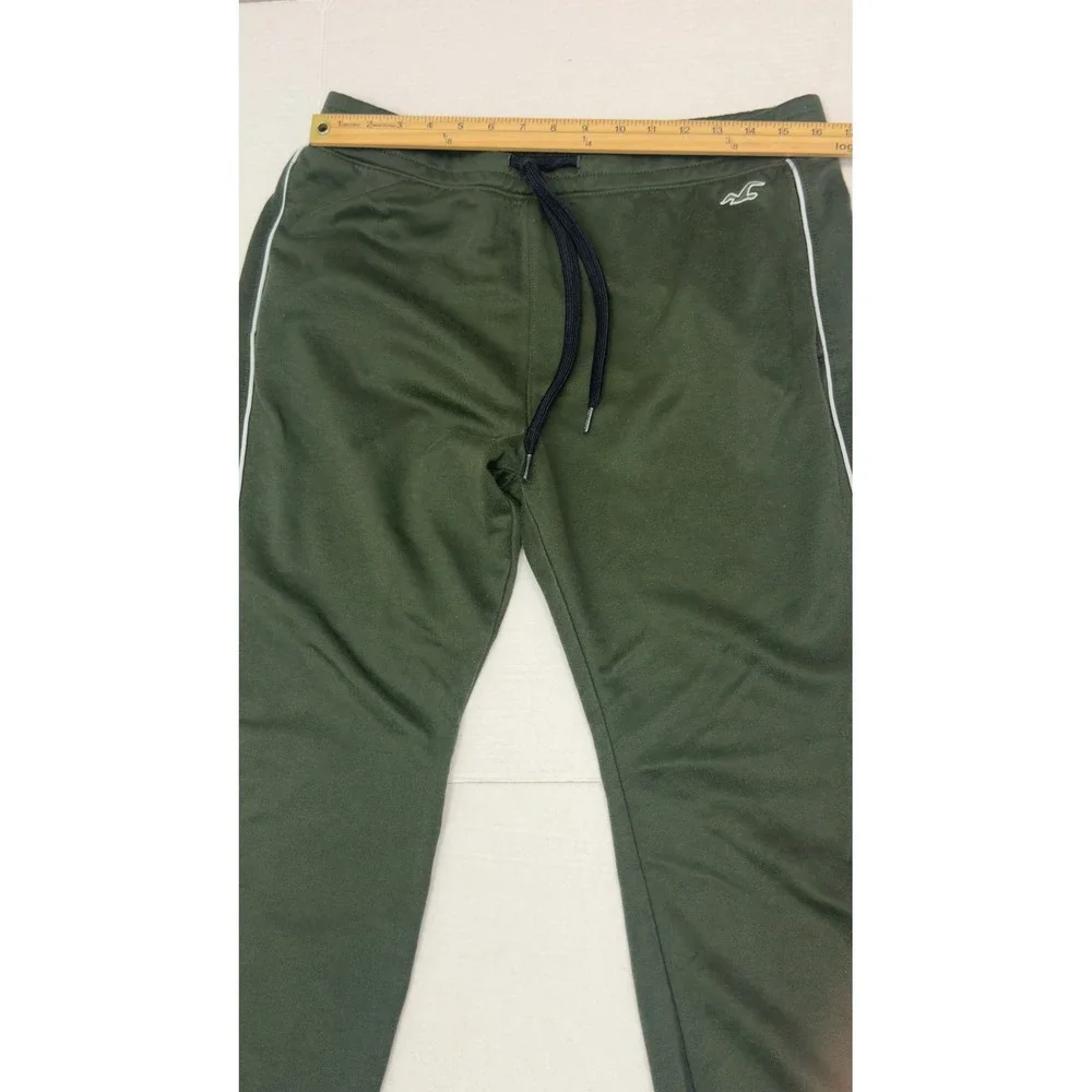Hollister Jogger Pants Mens L Olive Green Side Stripe Sweatpants Gorpcore Preppy